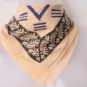 Bandana Schal aus Bio Baumwolle mit Paisley Muster: Handblockdruck