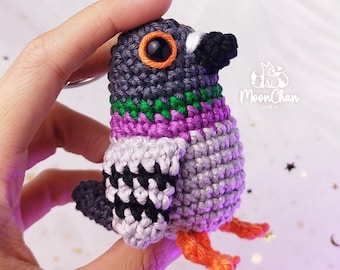 Pigeon Keychain Low Sew Amigurumi Pattern - PDF