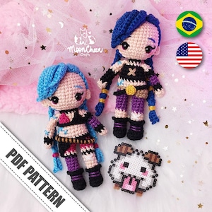 Mini Jinx Amigurumi Doll Crochet Pattern - PDF