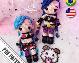 Mini Jinx Amigurumi Boneca Crochê Padrão - PDF