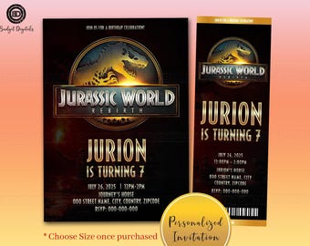 JURASSIC WORLD REBIRTH Birthday Invitation, Jurassic World Rebirth Movie Ticket, Jurassic World Rebirth Digital Invitation, Jurassic Party