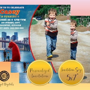 Clifford the Big Red Dog Invitation, Clifford the Big Red Dog Digital Invitation, Clifford the Big Red Dog Birthday Invitation, Clifford Dog