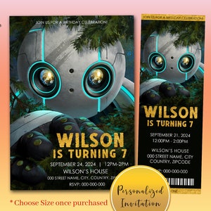 The Wild Robot Birthday Invitation, The Wild Robot Movie Ticket, The Wild Robot Party, The Wild Robot Digital Invite, Robot Movie Digital