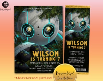 The Wild Robot Birthday Invitation, The Wild Robot Movie Ticket, The Wild Robot Party, The Wild Robot Digital Invite, Robot Movie Digital