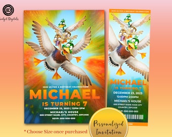MIGRATION Birthday Invitation, MIGRATION Ticket Invitation, MIGRATION Invitation, Migration Ticket, Migration Movie Invite