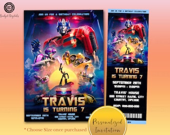 Transformers One Birthday Invitation, Transformers One Movie Ticket, Transformers One Birthday Party, Transformers One Digital Invitation