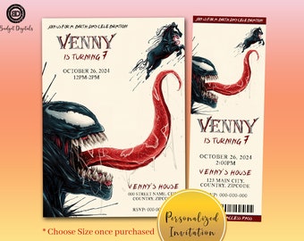 Venom The Last Dance Birthday Invitation, Venom The Last Dance Movie Ticket, Venom Last Dance Party, Venom The Last Dance Digital Invitation