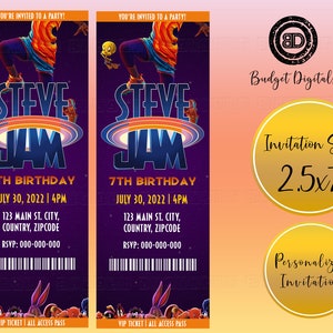 Space Jam 2 Birthday Invitation, Space Jam 2, Space Jam 2 Party Invitation, Space Jam 2 Party, Space Jam 2 Ticket, Space Jam A New Legacy