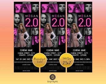 M3GAN 2.0 Movie Ticket, M3GAN 2.0 Digital Ticket, Megan 2 Printable Ticket, Megan 2 Admission Ticket Megan 2 Customize Ticket, Megan 2 Party