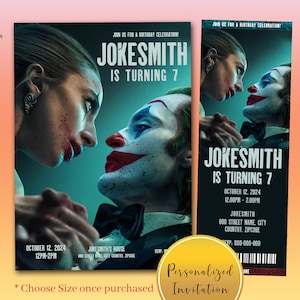 Joker Folie a Deux Geburtstagseinladung, Joker Folie a Deux Kinokarte, Joker 2 Party, Joker 2 Digitale Einladung, Joker Invite, Joker 2024