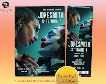 Joker Folie a Deux Birthday Invitation, Joker Folie a Deux Movie Ticket, Joker 2 Party, Joker 2 Digital Invitation, Joker Invite, Joker 2024