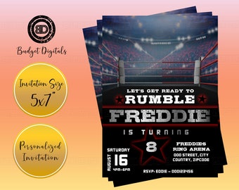 Wrestling Geburtstagseinladung, Wrestling einladen, Wrestling Party Einladung, Wrestling Party, Wrestling Ticket, Wrestling Party einladen