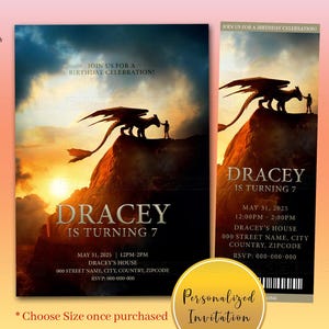 Faire-part d&#39;anniversaire pour dresser son dragon, dresser son billet de cinéma, dresser son dragon faire-part numérique