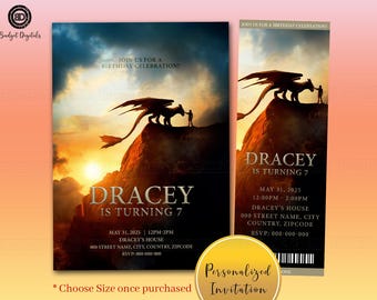 How to Train your Dragon Birthday Invitation, How to Train your Dragon Movie Ticket, How to Train your Dragon Digital Invitation