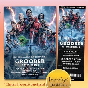 Ghostbusters Frozen Empire Birthday Invitation, Ghostbusters Frozen Empire Movie Ticket, Ghostbusters Digital Invitation, Ghostbusters