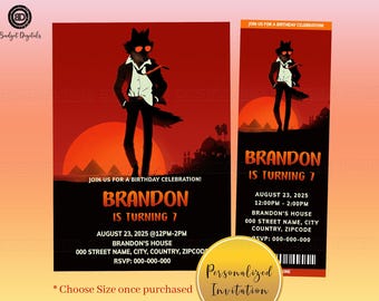 THE BAD GUYS 2 Birthday Invitation, The Bad Guys 2 Movie Ticket, The Bad Guys 2 2025 Digital Invitation.  The Bad Guys 2 Custom Party Invite