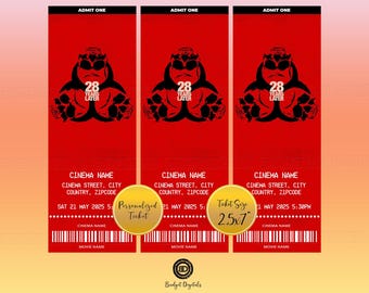 28 YEARS LATER Movie Ticket, 28 Years Later Year Digital Ticket, 28 Years Later Printable Ticket, 28 Years Later Zombie Admission Ticket