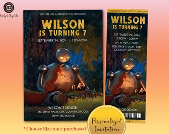The Wild Robot Birthday Invitation, The Wild Robot Movie Ticket, The Wild Robot Party, The Wild Robot Digital Invitation, Robot Party Invite