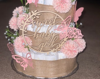 Baby girl diaper cake