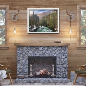 Foggy River Wall Art, River Digital Print, Printable Wall Art, Photography Art Print