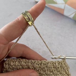 Yarn tension ring  for knitting or crochet- adjustable - yarn guide, crochet ring, tension helper - right & left hand