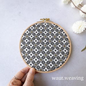 Blackwork Stickmuster Blumen & Sterne - Pdf Stickdatei für Anfänger - pdf Stickdatei