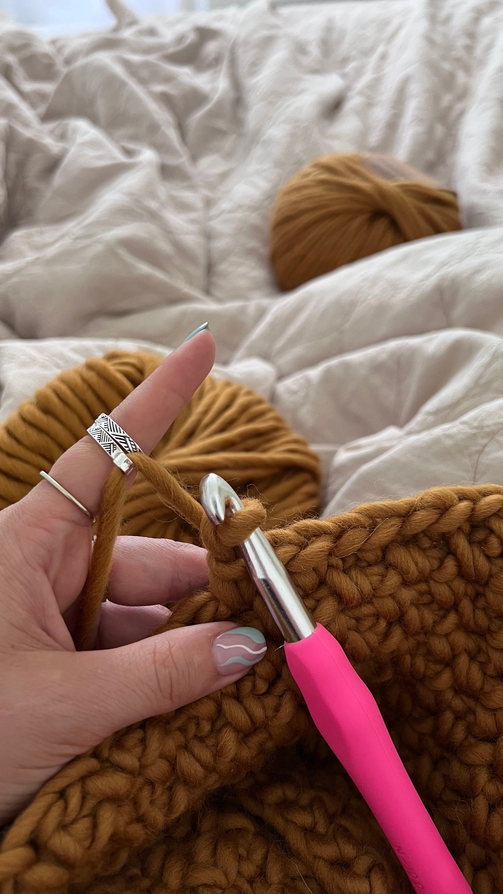 Yarn tension ring  for knitting or crochet- adjustable - yarn guide, crochet ring, tension helper - right & left hand