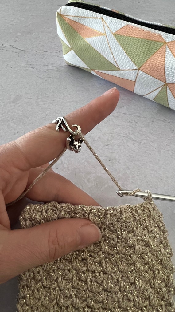 Adjustable Crochet For Finger Braided Knitting Yarn Tension Rings