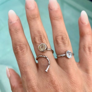 Aquamarine ring sterling silver 925 size 5.5-6