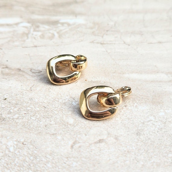 Vintage HMN Gold Tone Clip On Earrings, Vintage Earrings, Gold Clip Ons, Stamped HMN, Clip On Earrings