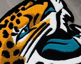 Handmade Jacksonville Jaguars Tufted Rug & Coasters | Football Fan Decor