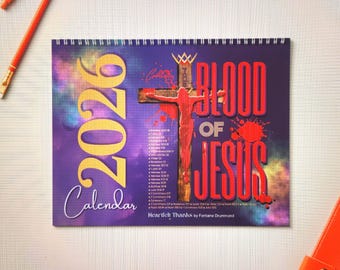 Celebrating The Blood of JESUS 2026 Calendar | 12 Month Christian Calendar