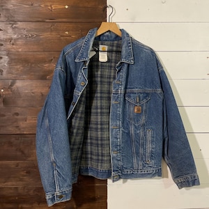 Vintage Carhartt Denim Blanket Lined Trucker Jacket J11DST