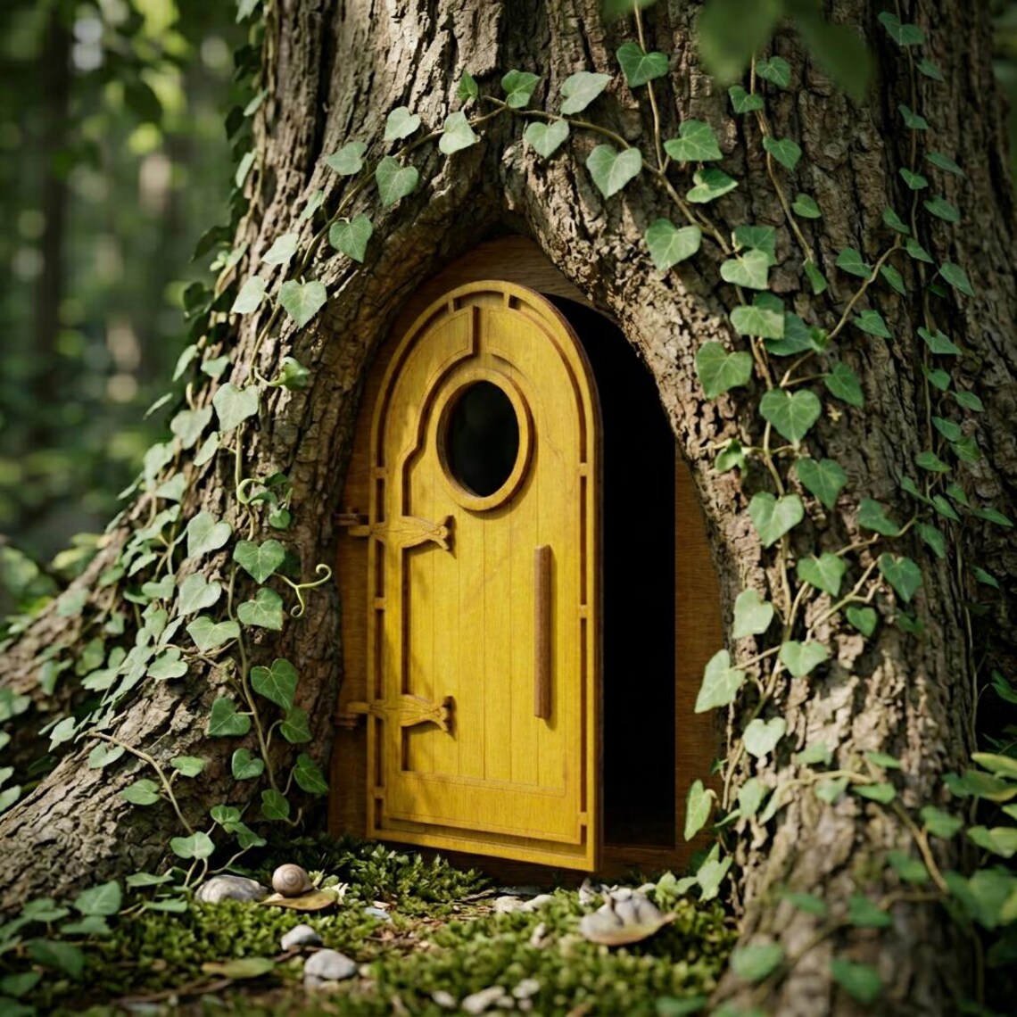 Opening Fairy Door, Yellow Fairy Door. Wall Decor and Garden Decor - Etsy