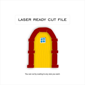 Fairy Door -  Laser Cut SVG File -  Stone door - Vector Laser File, Fairy Door Scene - Laser Cutting, Glowforge, SVG, dxf, ai, cdr