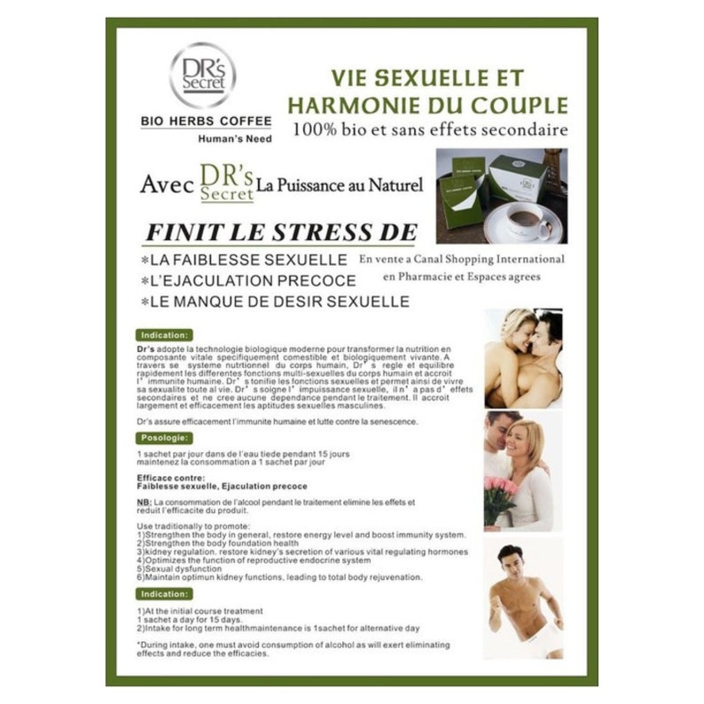 Café instantané original Drs Secret Bio Herbs pour homme, toujours jeune image 5