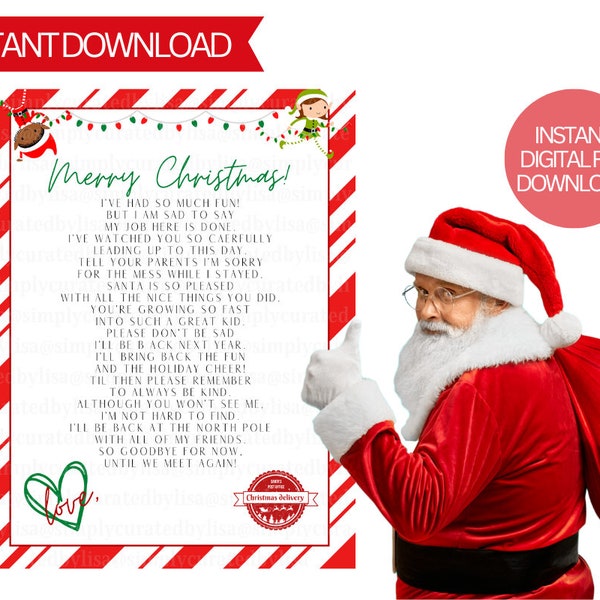 Christmas Day Goodbye Letter | Elf Goodbye Letter | Instant Download Printable File | Goodbye Elf | Digital Download |