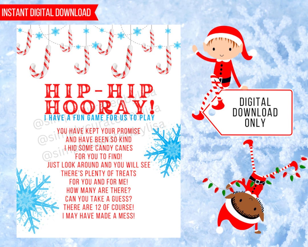 Candy Cane Elf Game Elf Games Hide and Seek Find the Candy Canes Elf