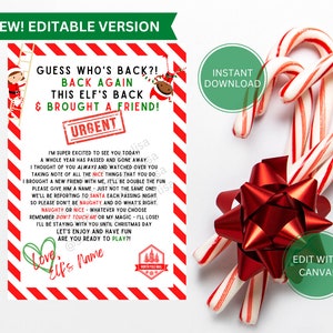 NOUVEAU ! Nom ELF modifiable | Nouvelle lime elfe fille/garçon incluse | Lettre de bienvenue des elfes | J'ai amené un ami | Deuxième elfe | Bienvenue elfe | Elfe | Étagère