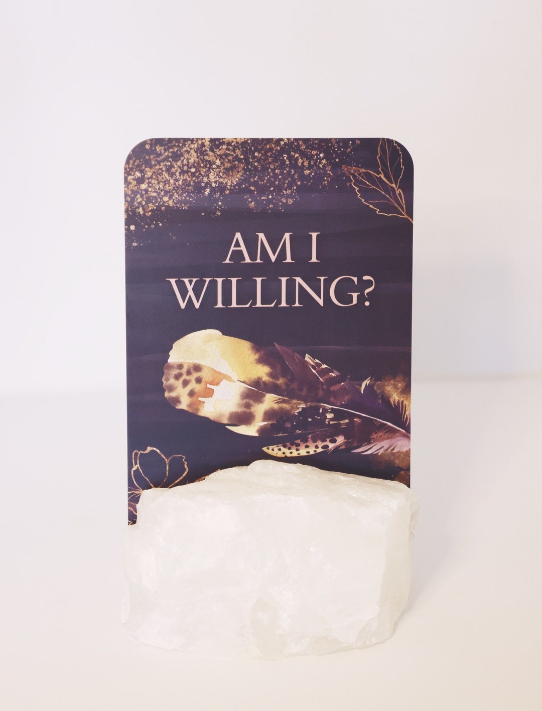 Clear Quartz Crystal Card Holder Etsy