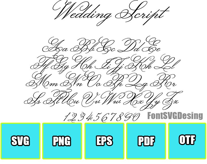 Wedding Font Wedding Alphabet Wedding Letters Wedding | Etsy