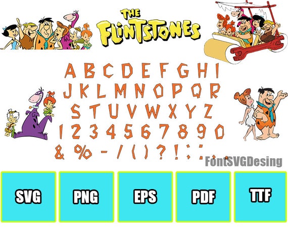 Flintstones Font Flintstones Alphabet Flintstones SVG | Etsy Australia