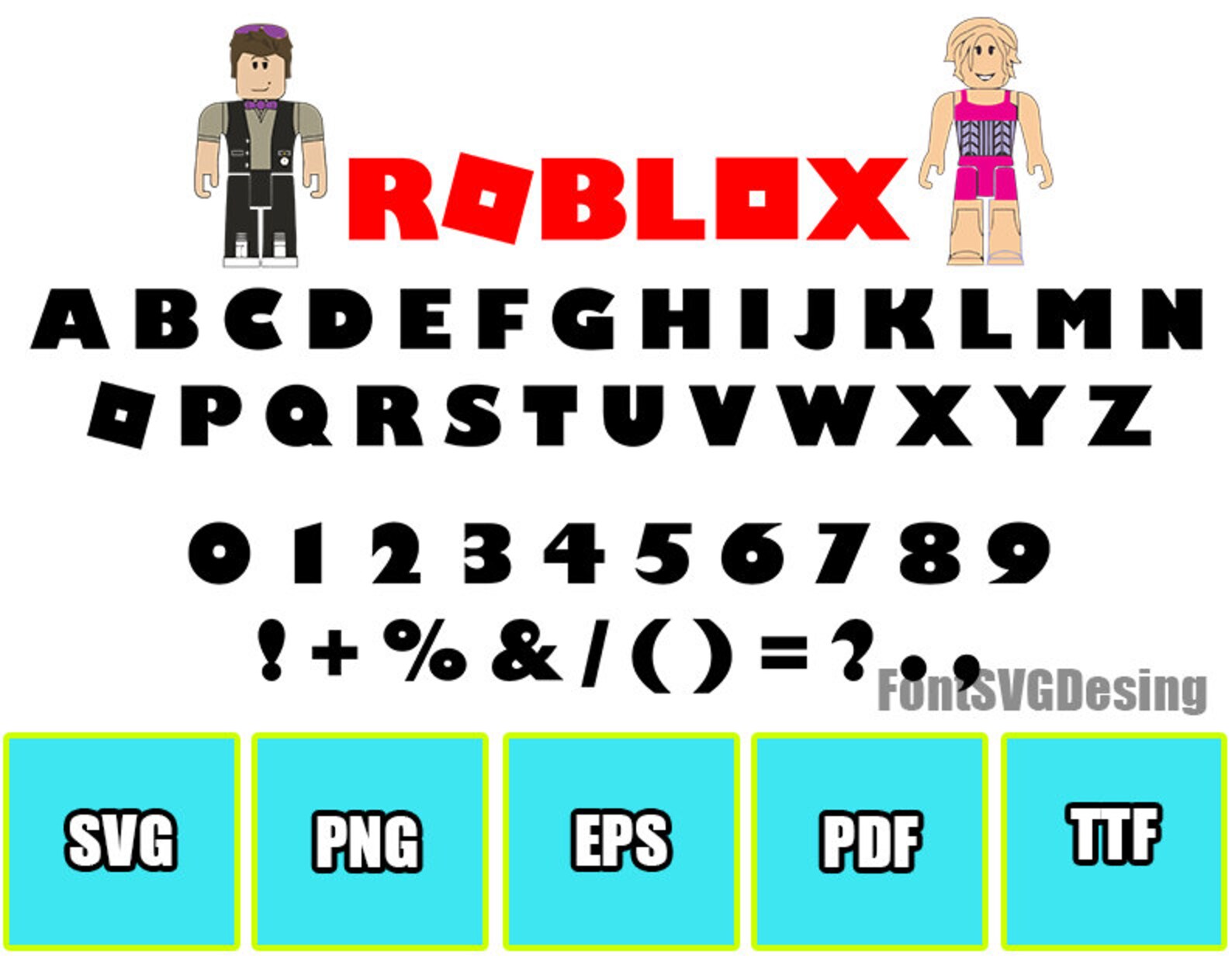Roblox Font Roblox Alphabet Roblox SVG Roblox Letters Etsy