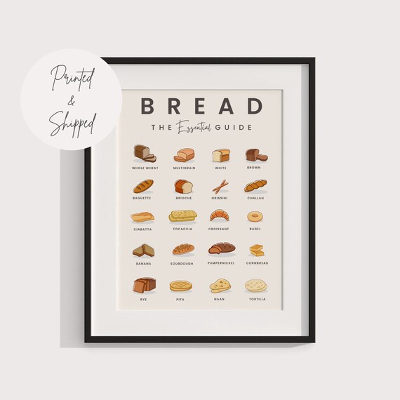 Bread Guide Wall Art Pastry Chef Gift Fun Sign Kitchen Etsy