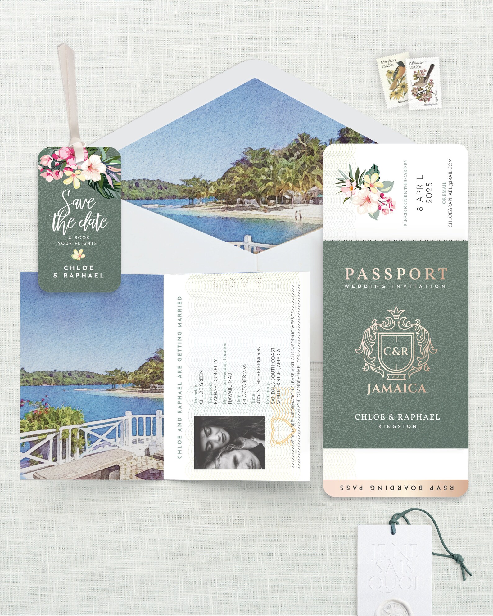 Passport Wedding Invitation Jamaica Jamaica Wedding Etsy