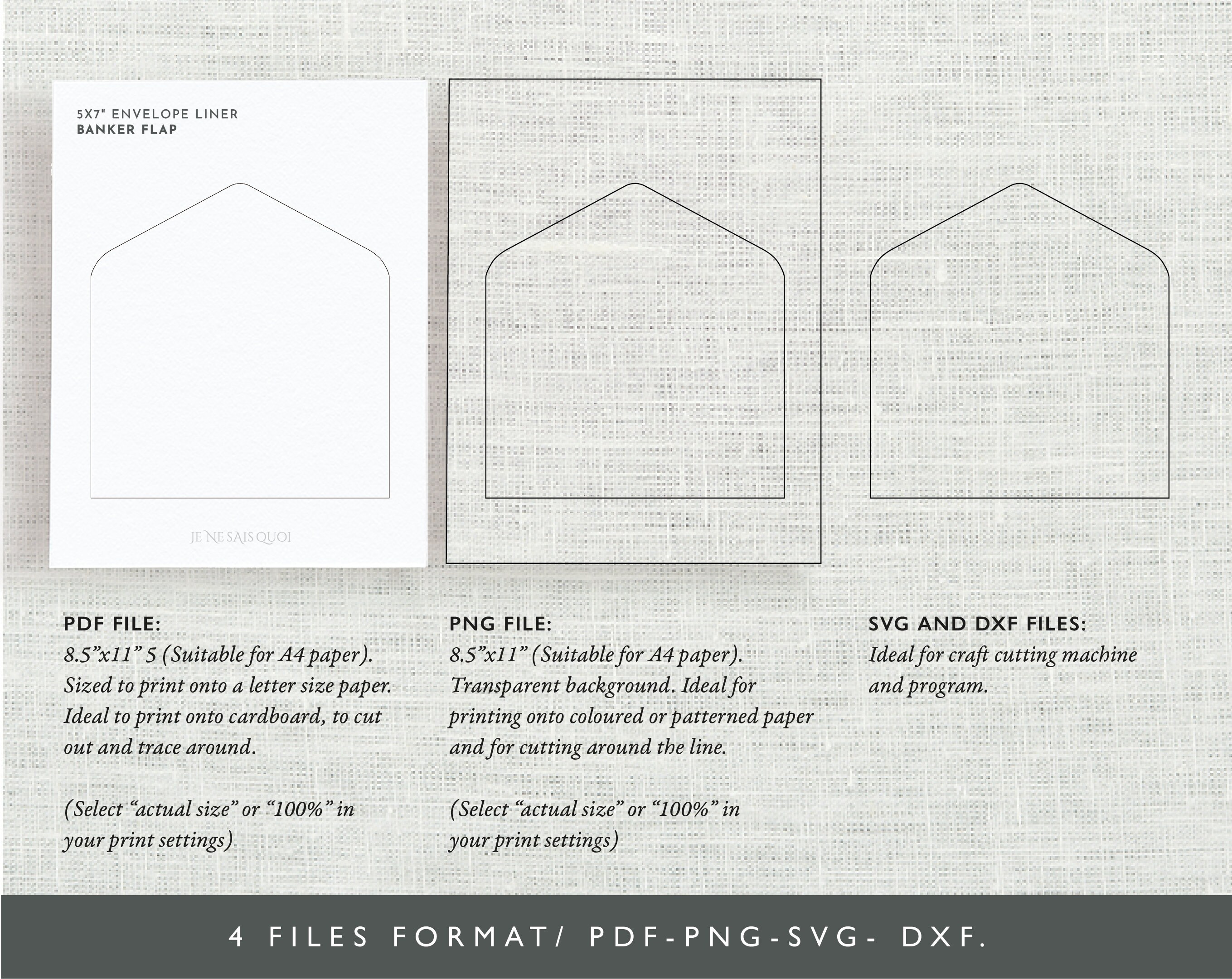 Envelope Liner 5x7 Banker Flap, Envelope Liner Template, Envelope Liner ...