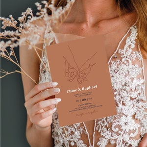 Terracotta Wedding Invitation Suite, Burnt Orange Wedding Invitation, Modern Boho, Earthy Wedding Invitation, With Rsvp, Template Download image 5