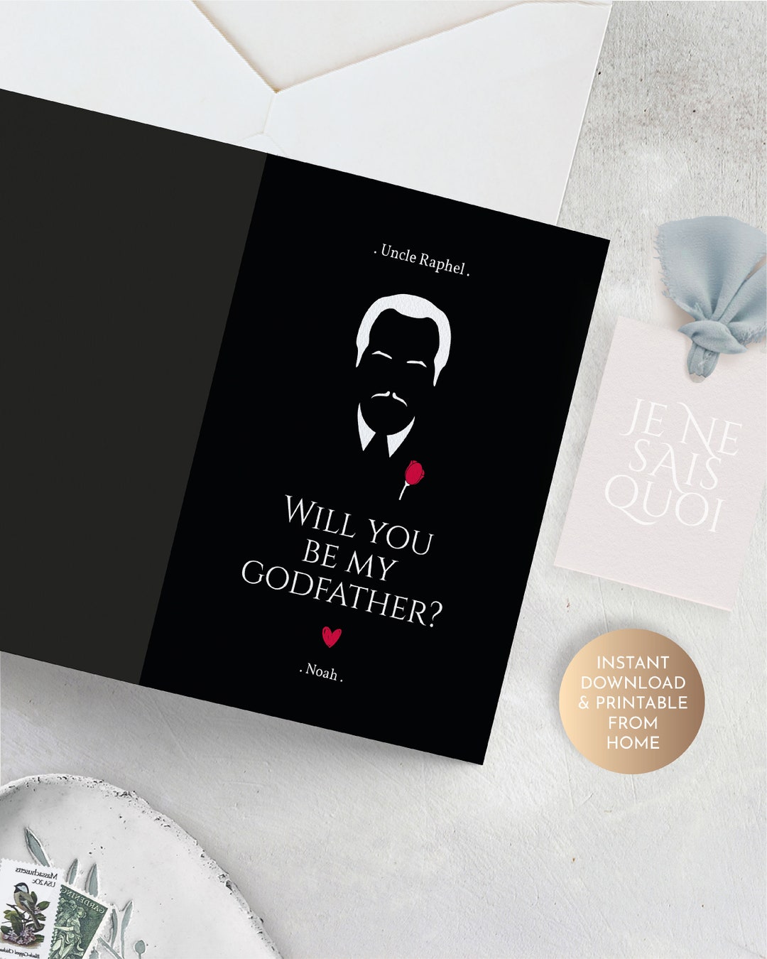 Godfather Proposal Printable, Will You Be My Godfather Card, Godparent