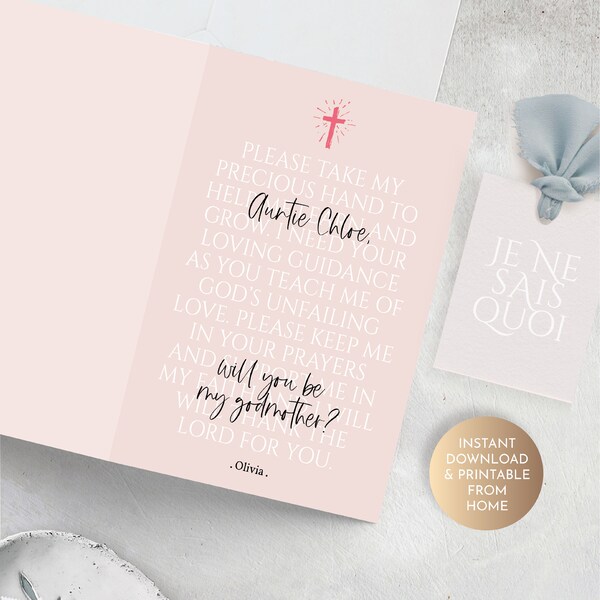 Catholic Godmother Proposal Card Etsy