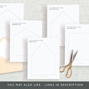 Envelope Liner 5x7 Rounded Flap, Envelope Liner Template, Envelope ...
